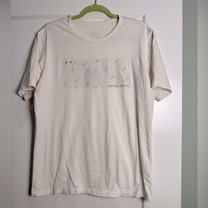Emporio Armani White Short Sleeve Tee eagle logo 100% cotton Italy